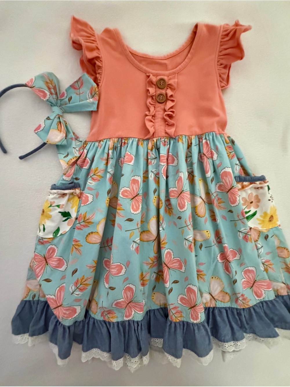 Eleanor Rose Butterflies Rhonda Dress and Bea Headband.
